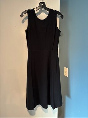 Lands' End Sleeveless Black Midi Dress-Size 6